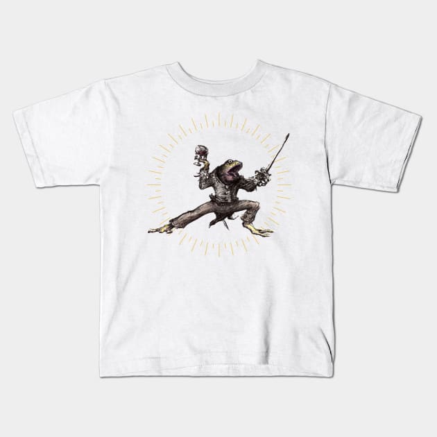 On Guard ! Fencing Frogs Kids T-Shirt by artbyst